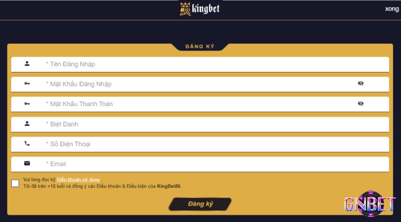Hướng dẫn đăng ký tài khoản Kingbet