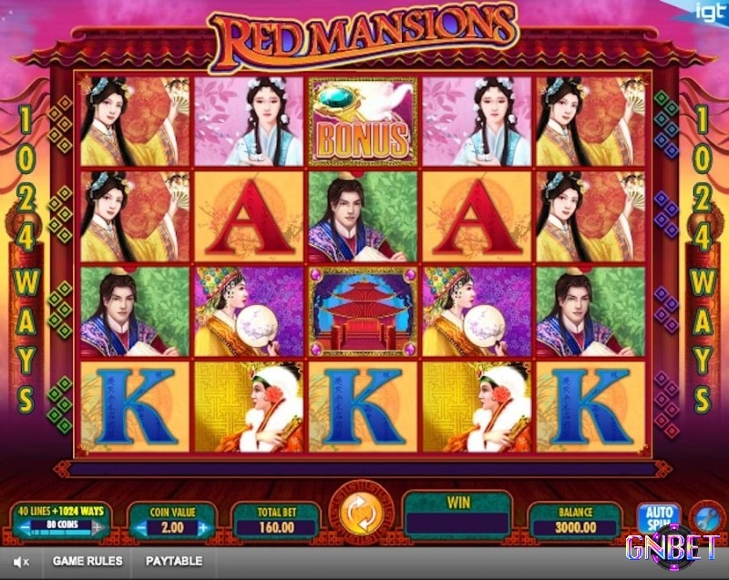 Ngôi chùa màu đỏ là biểu tượng WILD của slot