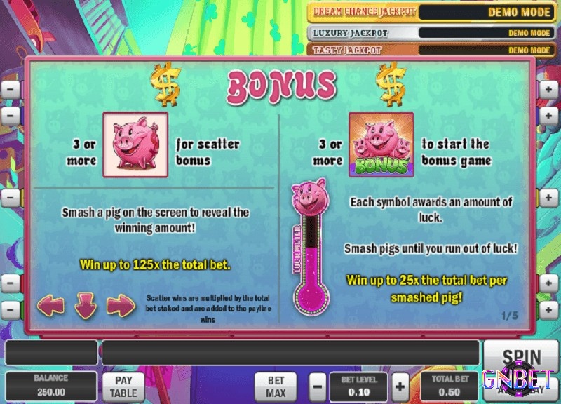 Xuất hiện từ 3 biểu tượng heo sẽ kích hoạt tính năng Bonus trong Piggy Bank Play'n Go Jackpot