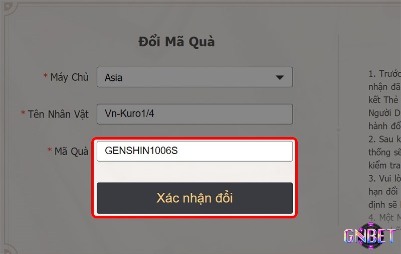 Cơ hội hấp dẫn với giftcode Genshin Impact
